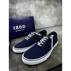 IZOD Rangley Mens 10.5M Navy Memory Foam Casual Sneakers Comfort Shoes NIB